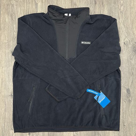 Columbia 1/2 Fleece Sweater Size 2XL Mens Black Sequoia Grove $60 - Picture 7 of 16